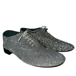 NWOT Repetto Paris Silver Glitter Zizi Oxford Dance Shoe Woman's 5